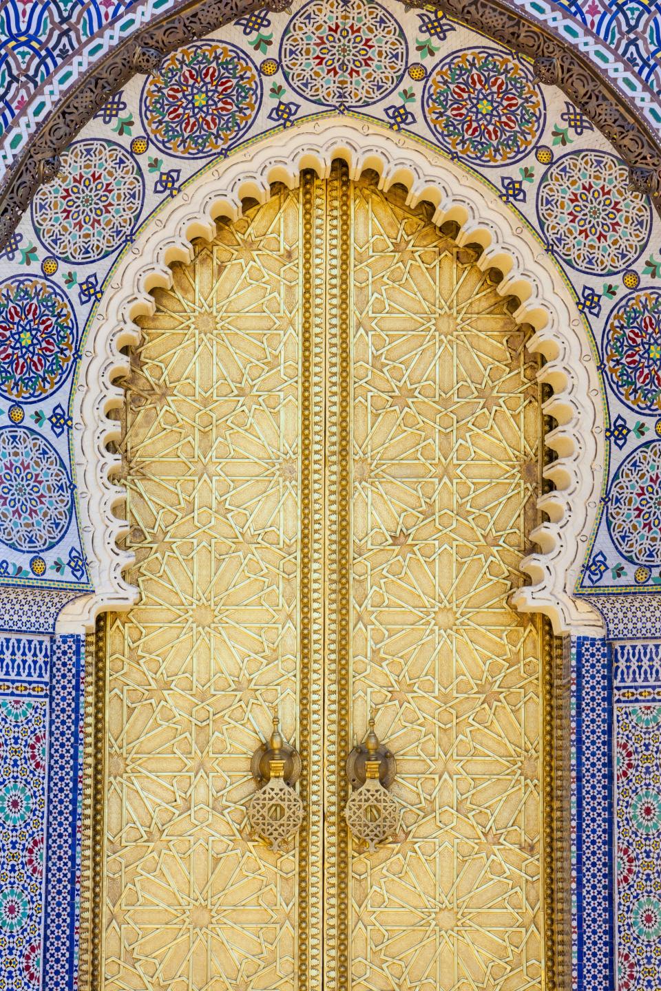 <h1 class="title">Royal Palace door, Fes, Morocco, North Africa, Africa</h1><cite class="credit">Photo by Douglas Pearson. Image courtesy of Getty.</cite>