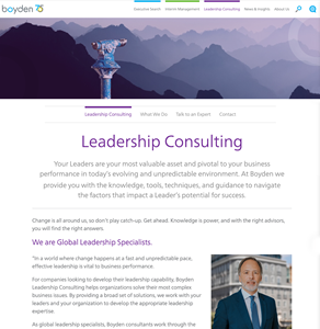 Boyden's revamped Leadership Consulting section on Boyden.com