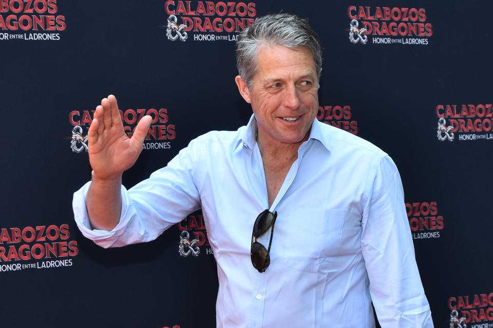 March 29, 2023, Mexico City, Mexico: British actor Hugh Grant attends the film photocall and press conference for the Dungeons and Dragons: Honor Among Thieves at Four Season Mexico. (Photo credit should read Carlos Tischler/ Eyepix Group/Future Publishing via Getty Images)