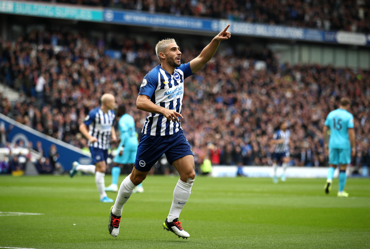 Neal Maupay opened the scoring for Brighton . (Photo by Bryn Lennon/Getty Images)