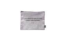 Not only is this metallic purple zip pouch perfect for holding pens, makeup, or other travel essentials, it features a phrase to which any respectable teenager can surely relate.To buy: $30; nastygal.com