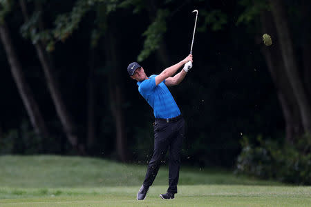 Golf - European Tour - BMW PGA Championship - Wentworth Club, Virginia Water, Britain - May 27, 2018 Denmark's Lucas Bjerregaard in action during the final round Action Images via Reuters/Peter Cziborra
