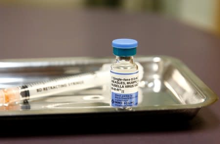 FILE PHOTO: A vial of the measles, mumps, and rubella (MMR) vaccine at the International Community Health Services clinic in Seattle