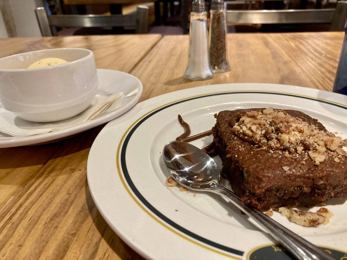 Chocolate revenge cake with butter pecan ice cream at ‘Orleans on Carroll Street in downtown Perry. This delightfully delicious cake has a kick to it with a hint of cayenne pepper.