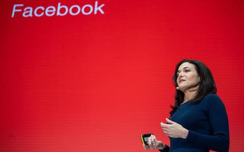 Sheryl Sandberg, chief operating officer of Facebook, speaks during the Digital-Life-Design (DLD) confernce on January 20, 2019 in Munich, southern Germany - Credit: Lino Mirgeler/AFP/Getty