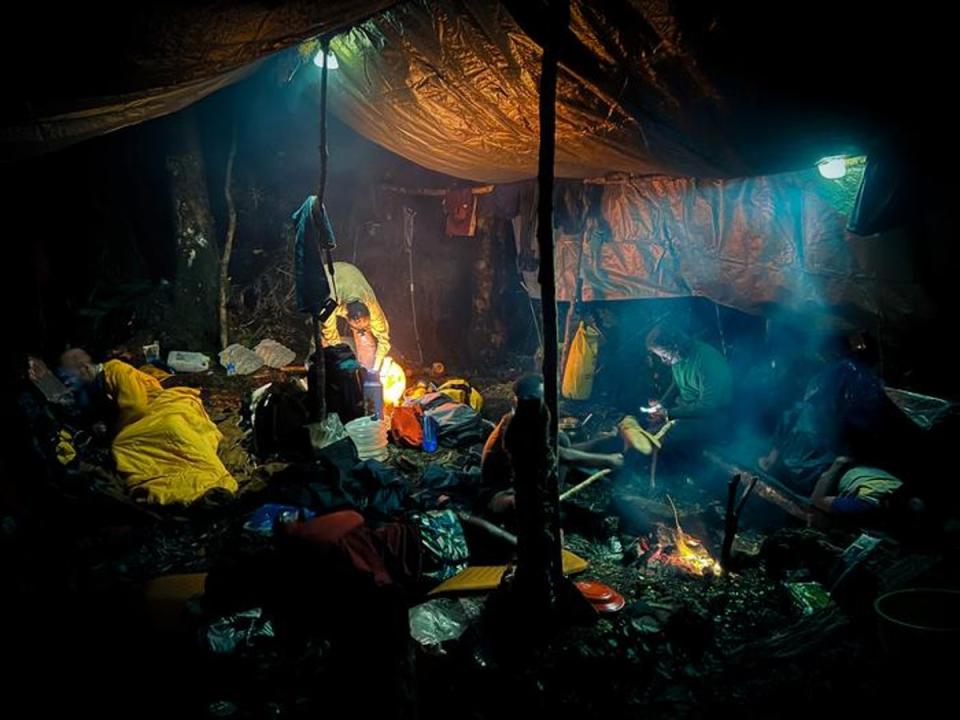 A temporary campsite on the northern slopes of the mountains was set up by the international team of researchers (Expedition Cyclops)