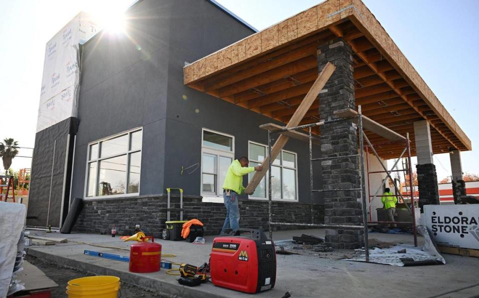 Construction was in full swing in this file photo taken in November at a new Dutch Bros Coffee location on Clinton Avenue, just east of Cedar Avenue in November. The location opens this week.