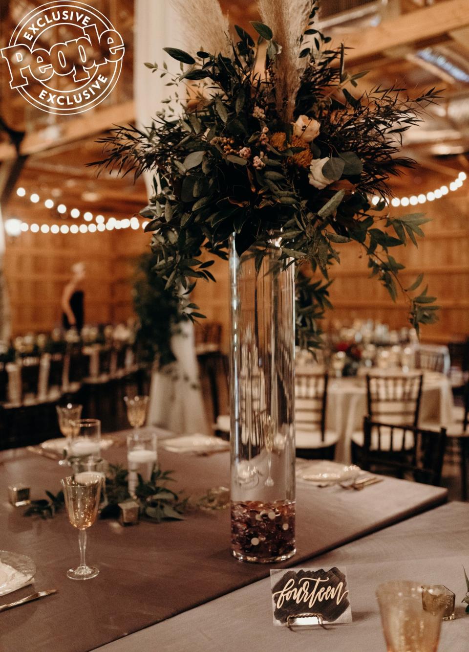 "I really love the feel of wildflowers and beautiful drapery," says Stevens. "All of the flowers that are a part of our ceremony are going to come inside and be a part of our reception as well!"
