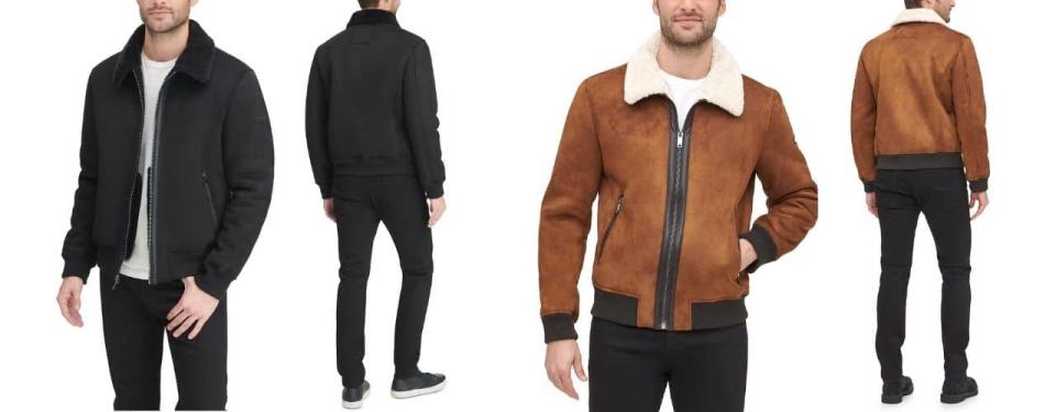 DKNY bomber jacket on models