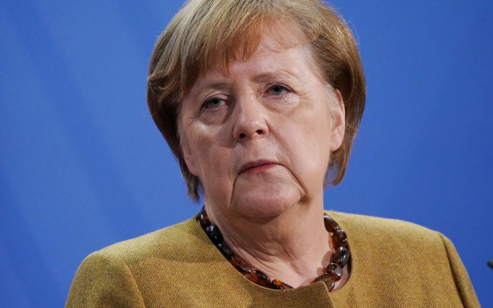 German Chancellor Angela Merkel pictured last week during talks in Berlin - Sean Gallup/Pool/EPA-EFE/Shutterstock