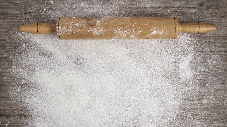 flour and a rolling pin