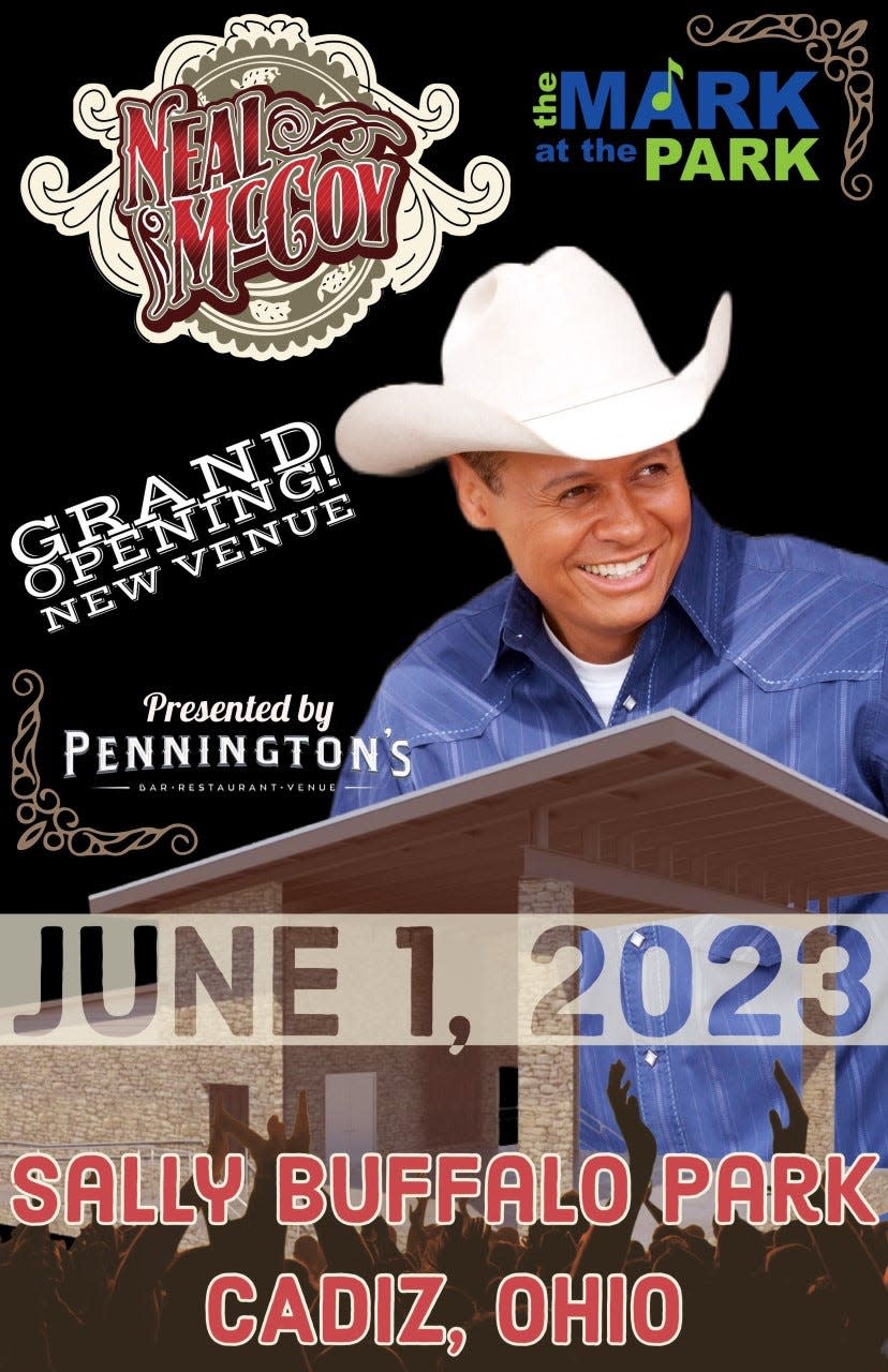 Country singer Neal McCoy will headline the inaugural concert at The Mark, a outdoor concert stage at Sally Buffalo Park in Cadiz.