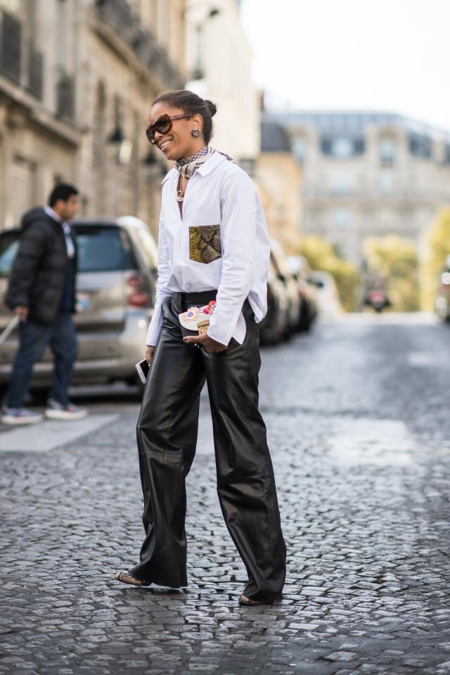 Styling trick of the week: white shirts and baggy pants #TheRow