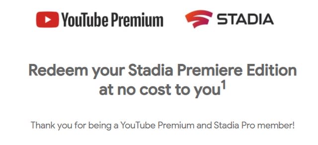 YouTube Premium x Stadia