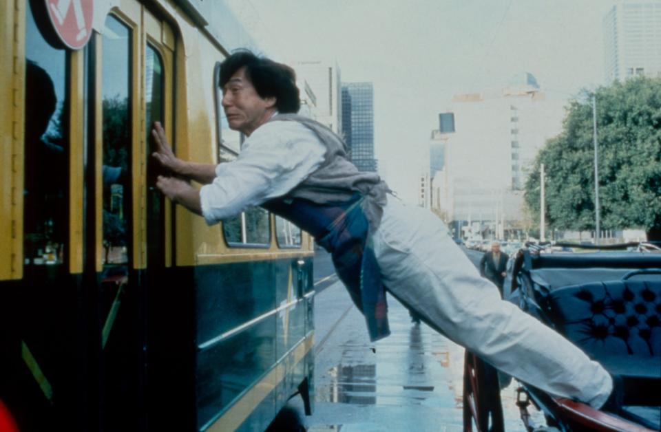Jackie Chan doing a stunt