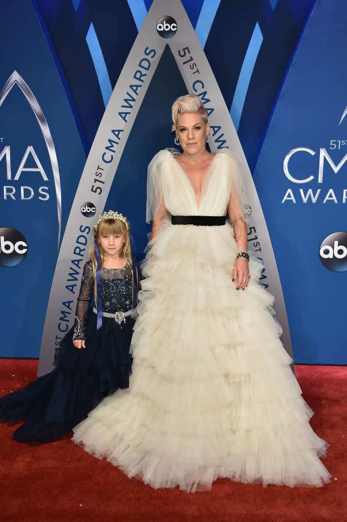 <p>Pink’s performance was one of the more highly anticipated of the night, and her outfit definitely didn’t disappoint. (Photo: Getty Images) </p>