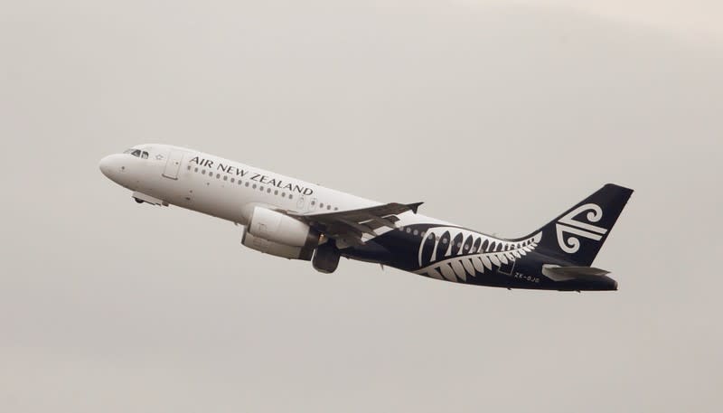 FILE PHOTO: An Air New Zealand Airbus A320 plane takes off from Kingsford Smith International Airport in Sydney