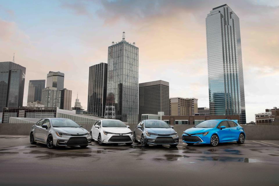 The Toyota Corolla lineup, including sedans and hatchbacks