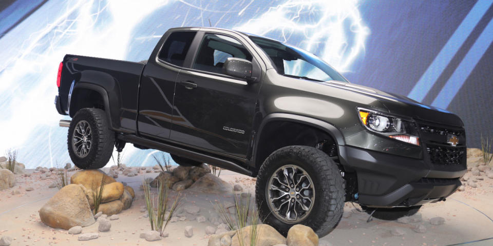 <p>The <a rel="nofollow noopener" href="http://www.roadandtrack.com/car-shows/news/a31614/the-chevy-colorado-zr2-is-the-last-old-school-off-roader/" target="_blank" data-ylk="slk:Chevrolet Colorado ZR2;elm:context_link;itc:0;sec:content-canvas" class="link ">Chevrolet Colorado ZR2</a> was a pleasant surprise. Chevy got in the factory off-roader game kind of late, but the <a rel="nofollow noopener" href="http://www.roadandtrack.com/new-cars/future-cars/news/a31584/the-chevrolet-colorado-zr2-will-be-your-favorite-off-road-truck/" target="_blank" data-ylk="slk:ZR2 has hardware;elm:context_link;itc:0;sec:content-canvas" class="link ">ZR2 has hardware</a> that'll make it a serious challenge to the F-150 Raptor. It's an old-school off-roader, and we can't wait to try it.</p>