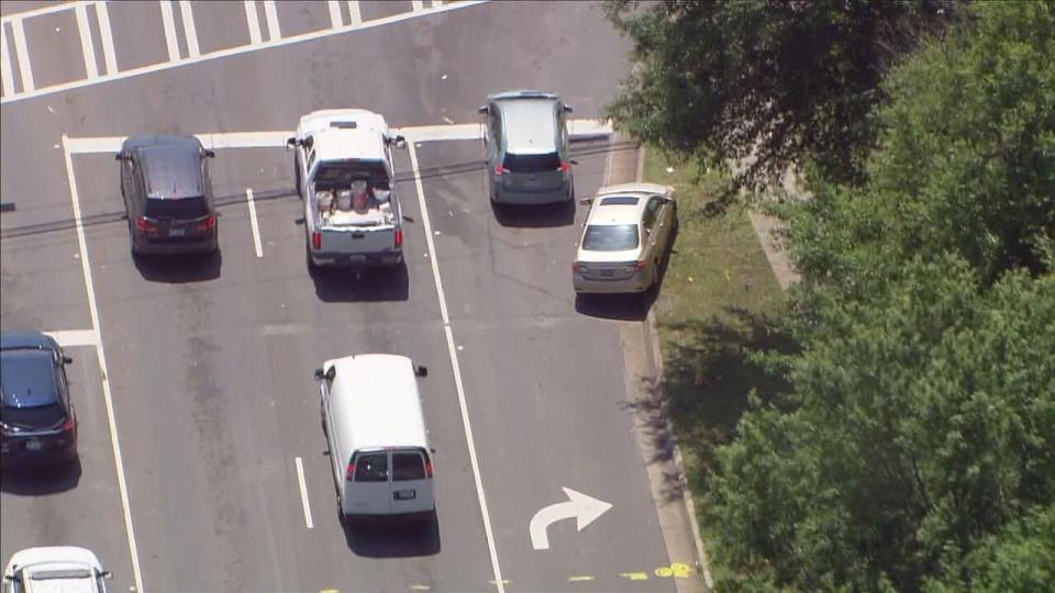 Chopper 9 Skyzoom was overhead as police follow vehicle in south Charlotte