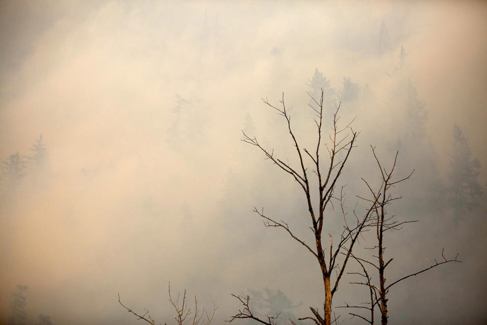 <p>The Eagle Creek fire has been burning in the Columbia River Gorge since Sept. 2, 2017. (Photo: Jim Ryan/The Oregonian via AP) </p>