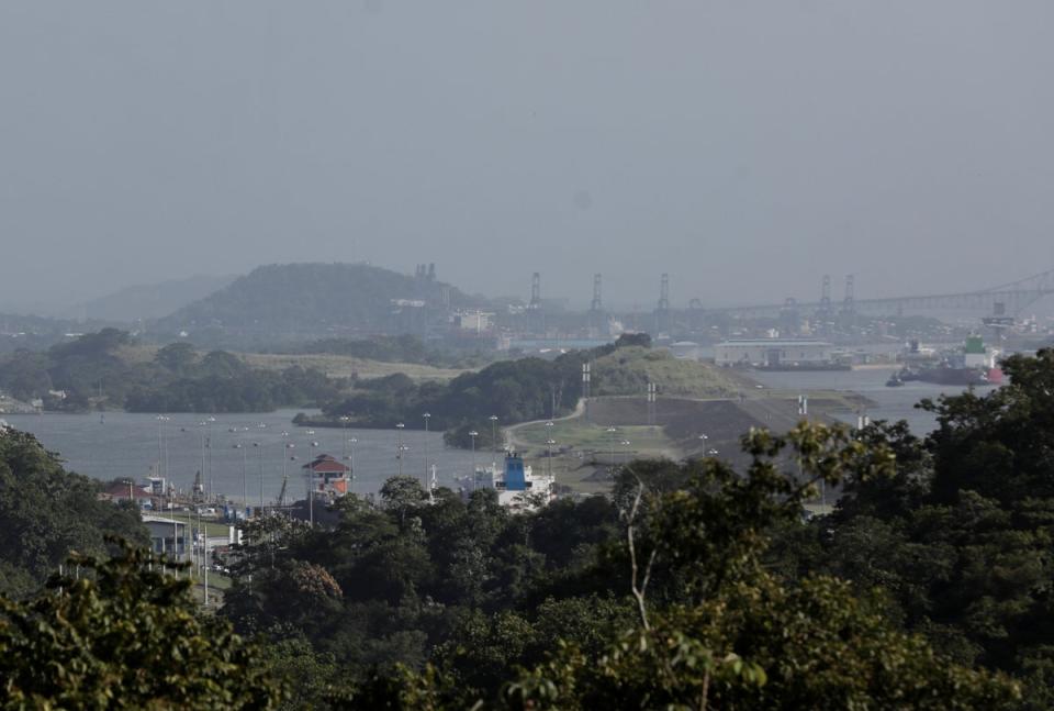 A general view shows the locks of the Panama Canal, in Panama City, (REUTERS)