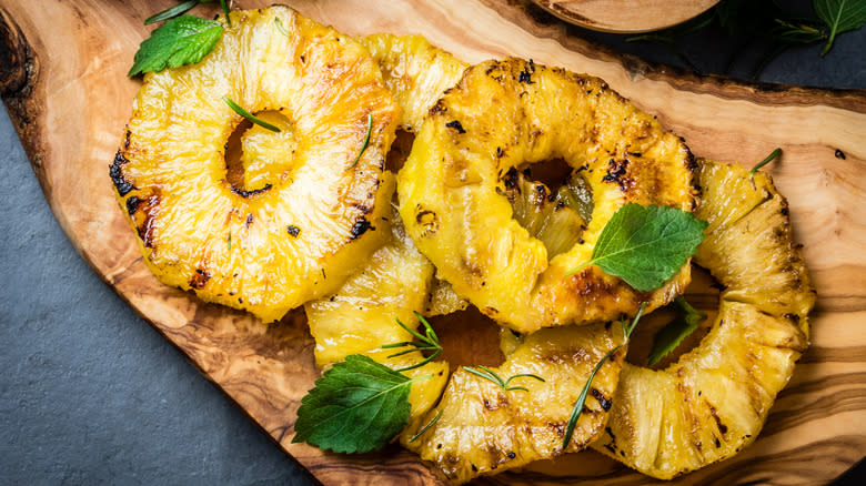 roasted pineapple on board