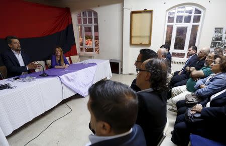 Garo Paylan (L), an Armenian candidate for the pro-Kurdish People's Democratic Party (HDP), meets with local Armenian community as part of his election campaign for Turkey's June 7 parliamentary election, in Istanbul, Turkey, June 2, 2015. REUTERS/Murad Sezer