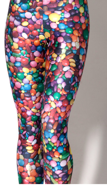 <div class="caption-credit">Photo by: blackmilkclothing.com</div><div class="caption-title">Candy leggings, $75</div>The cost of a gum ball: 25 cents. The cost of becoming a human gum ball dispenser: $75 and possibly, your pride. <br>