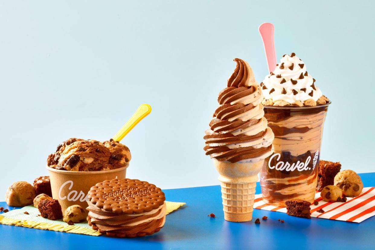 Carvel’s new limited-time flavor literally puts a twist on childhood staples by swirling together the flavors of brownie batter and chocolate chip cookie dough.