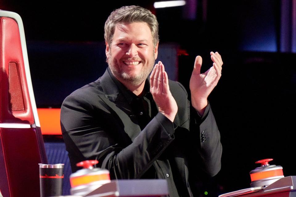 THE VOICE -- "The Knockouts Premiere" Episode 2213 -- Pictured: Blake Shelton -- (Photo by: Tyler Golden/NBC)
