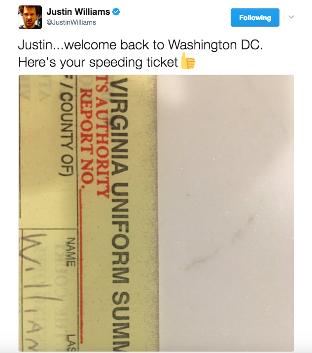 Justin Williams via Twitter. 