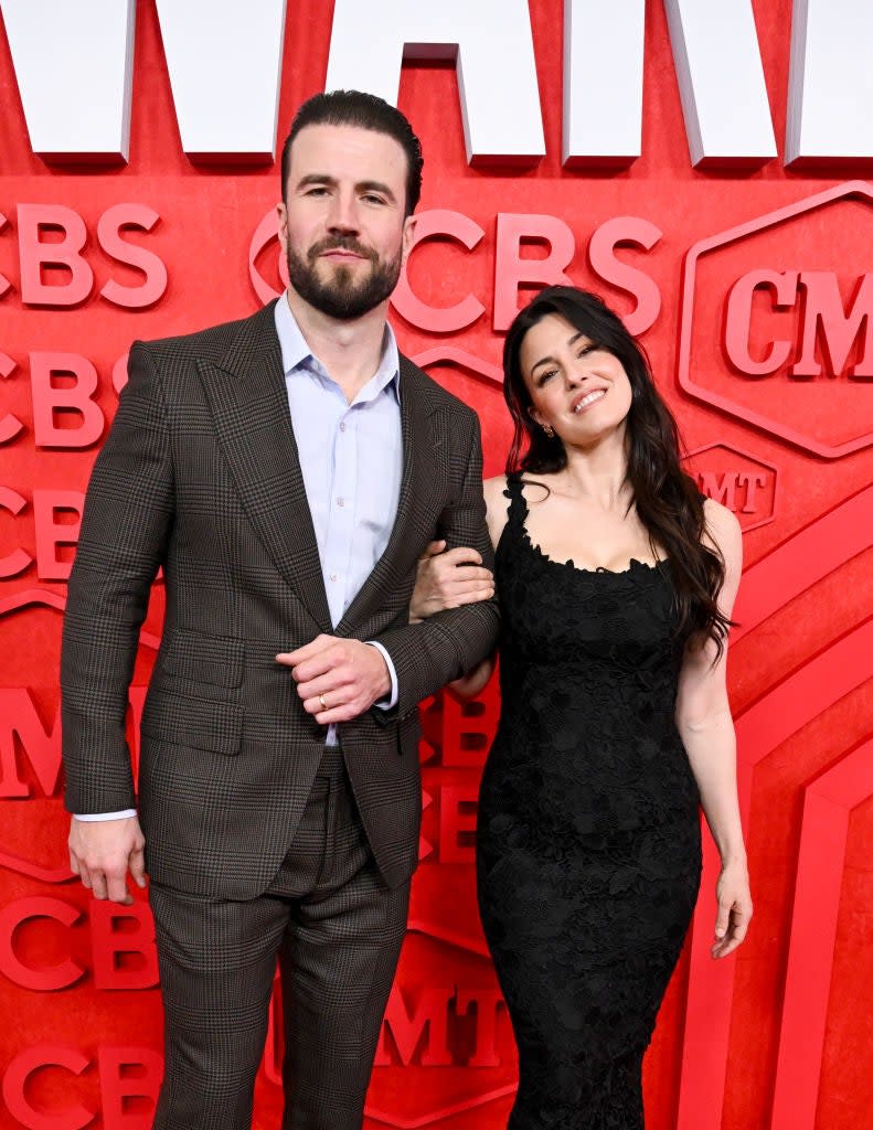 Sam Hunt and Hannah Lee Fowler at the 2024 CMT Music Awards held at the Moody Center on April 7, 2024 in Austin, Texas.