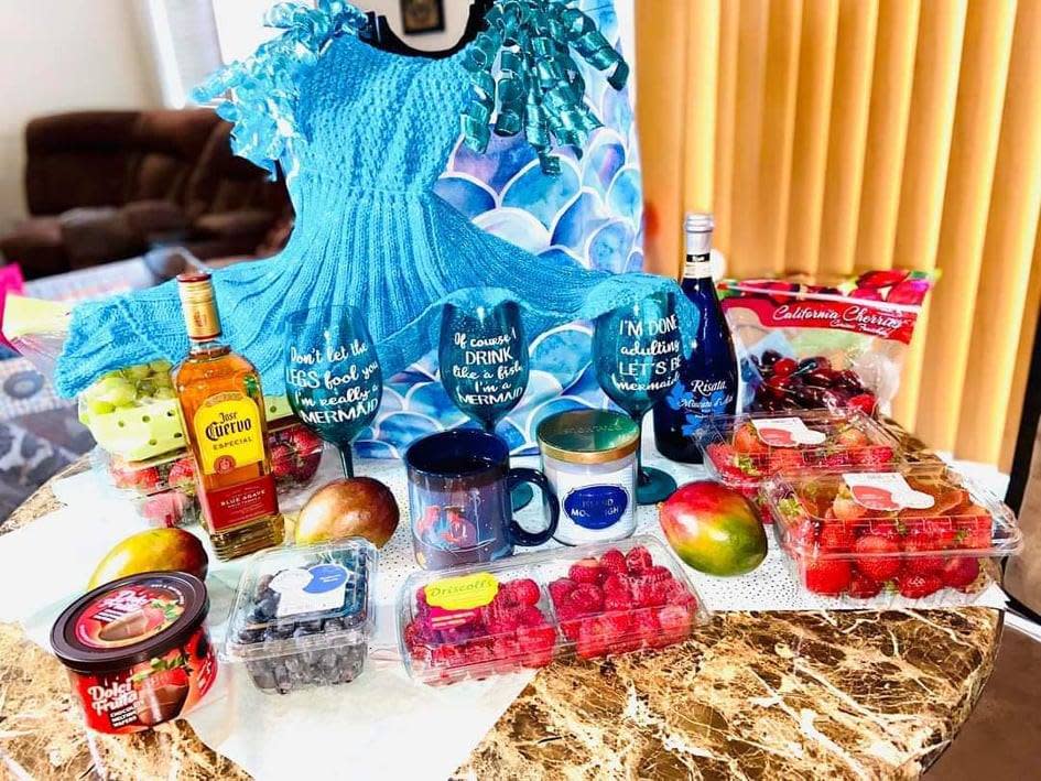 Birdie Ford's Whimsical Wine Fairies members have delivered treats like this mermaid-theme assortment. (Photo: Birdie Ford)