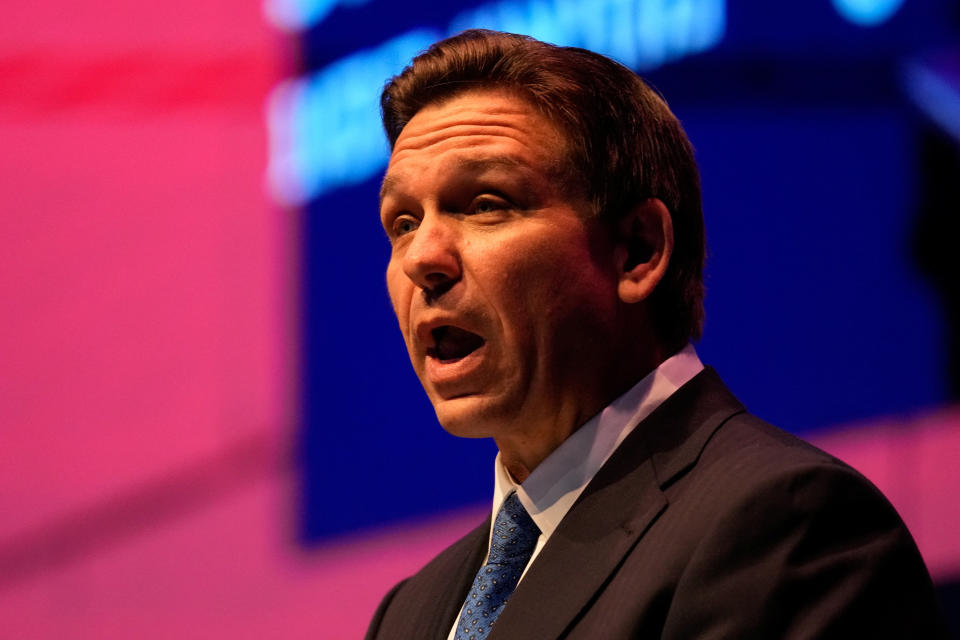 Florida Gov. Ron DeSantis in full froth.