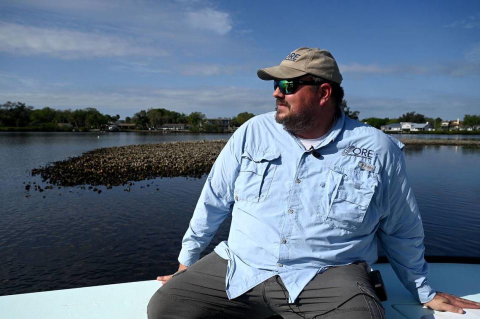 Damon Moore, founder and executive director of the Oyster River Ecology nonprofit, is working with Manatee County Government officials to restore shellfish and improve water quality in the Manatee River.