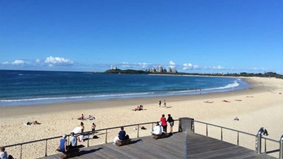 Ms Amyot posted this photo of Mooloolaba after returning to France where she found she was pregnant. Photo: Facebook