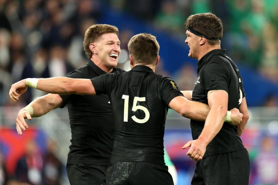 Scott Barrett (right) will skipper the All Blacks against England and Fiji  (Getty Images)