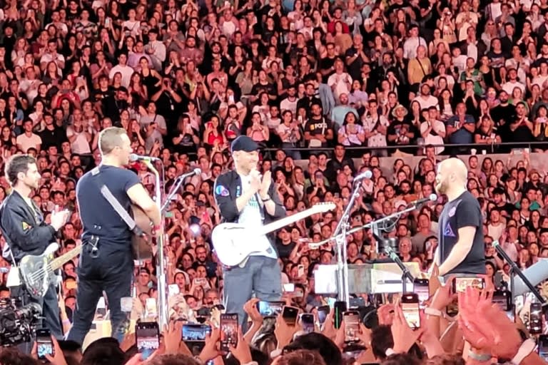 Marcos ingresó gratis al show de Coldplay y vivió la experiencia desde el campo (Foto: Gentileza Marcos Dell' Agnola)