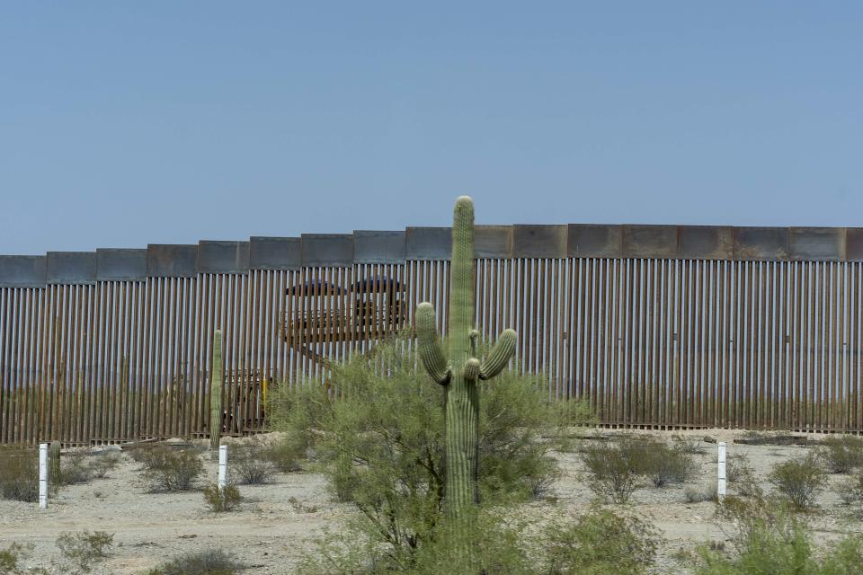 The construction site is seen from the Mexican side of the border. President Trump is building a 30-foot wall construction Organ Pipe Cactus National Monument in southern Arizona is sacred land for natives, and building a wall will ruin land and wildlife preservation.