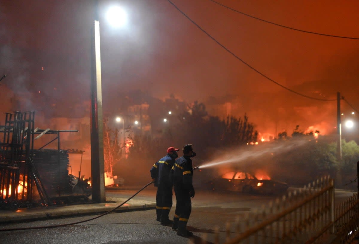 Firefighters have battled tirelessly overnight to tame the flames (EPA)