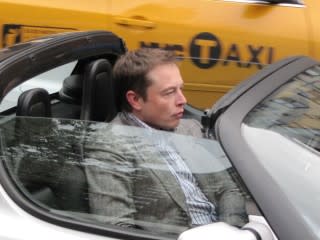 'Revenge of the Electric Car' premiere: Elon Musk arrives in a Tesla Roadster