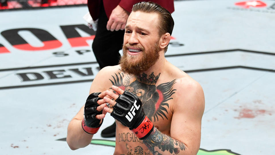 Conor McGregor is emotional after defeating Donald Cerrone.