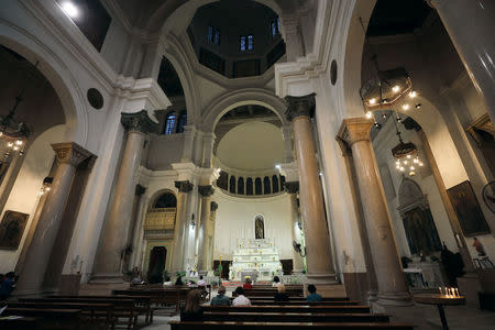 A general view for Saint Joseph's Roman Catholic Church before Pope Francis is scheduled to visit, in Cairo, Egypt April 23, 2017. REUTERS/Mohamed Abd El Ghany