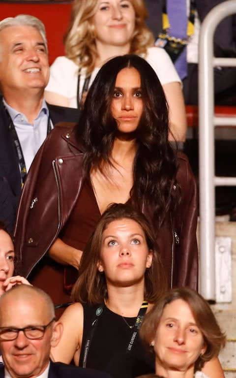 Meghan Markle watches the opening ceremony for the Invictus Games in Toronto - Credit: Mark Glinch/Reuters