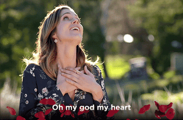 The Bachelorette saying "oh my god, my heart."