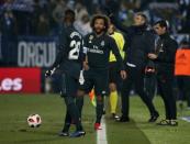 Soccer Football - Copa del Rey - Round of 16 - Second Leg - Leganes v Real Madrid - Butarque Municipal Stadium, Leganes, Spain - January 16, 2019 Real Madrid's Marcelo reacts REUTERS/Javier Barbancho