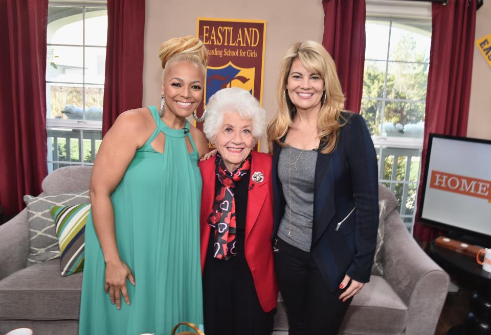 Actresses Kim Fields, left, Charlotte Rae and Lisa Whelchel attend Hallmark's Home and Family 