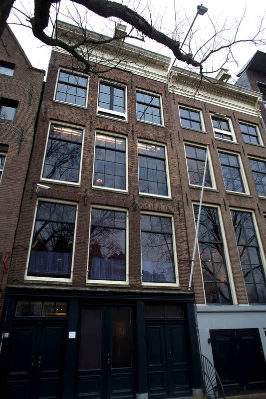 FILE PHOTO: View of the exterior of the house where Anne Frank lived in Amsterdam