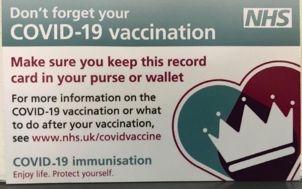 Fake Covid-19 vaccination card - News Scans